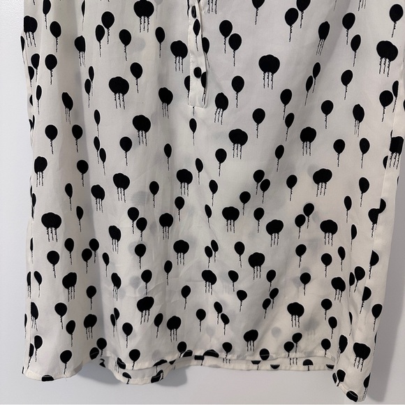 Anthropologie Maeve Black White Balloon Print Sleeveless Blouse Size XS Women’s - Picture 2 of 10